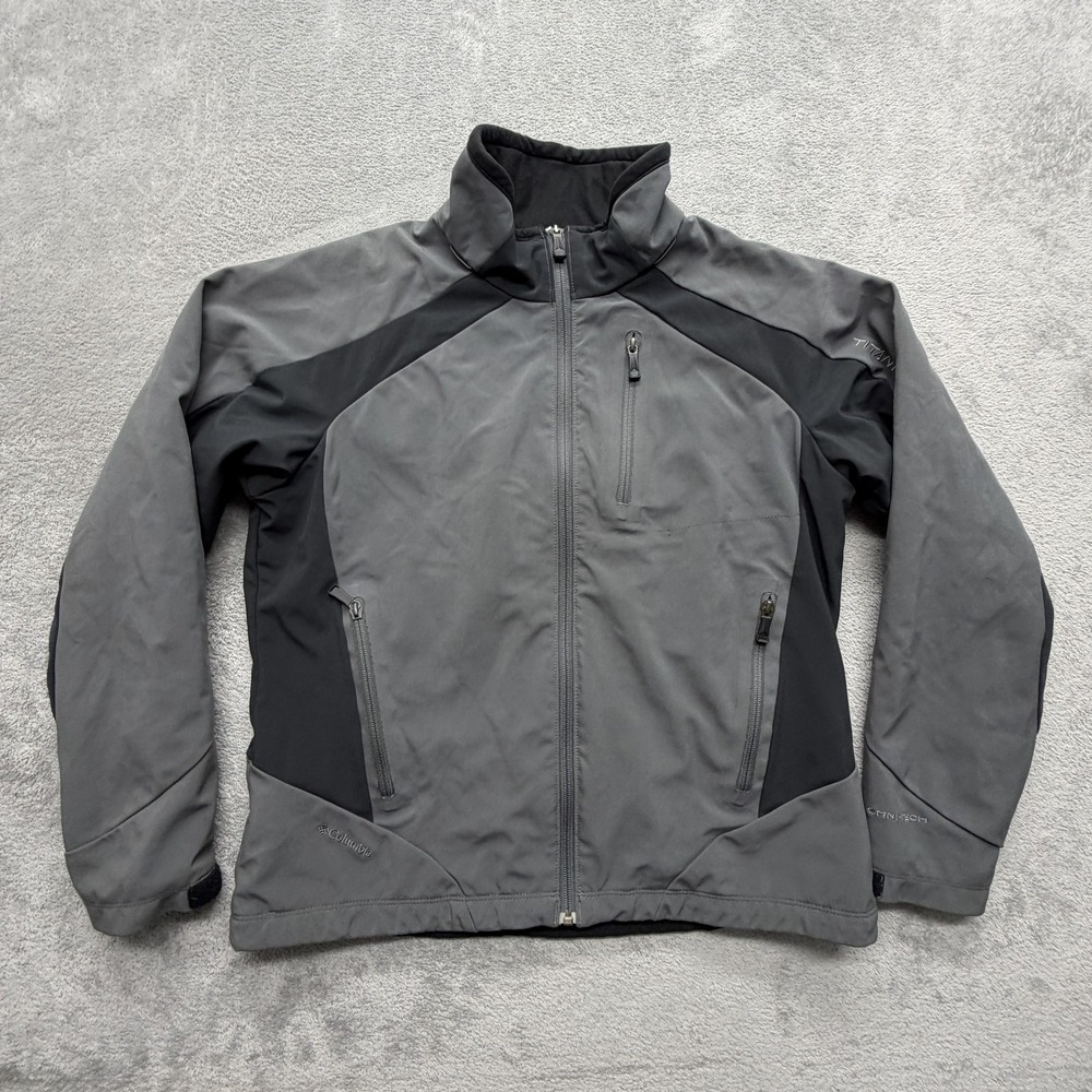 Columbia Jacket Womens Large Gray Windbreaker Titanium Omni-Tech Insulated Lined - Picture 1 of 10
